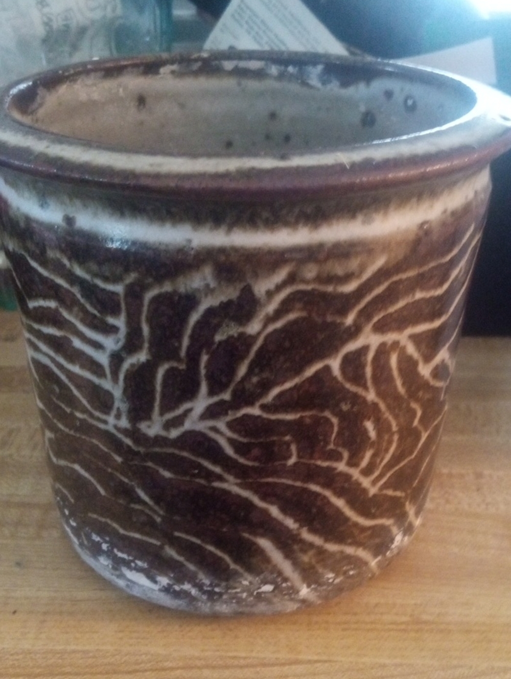 Beautiful Hand thrown Pottery Planter 1980s California . Signed